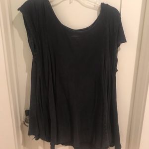 Free People Black Short Sleeve Top